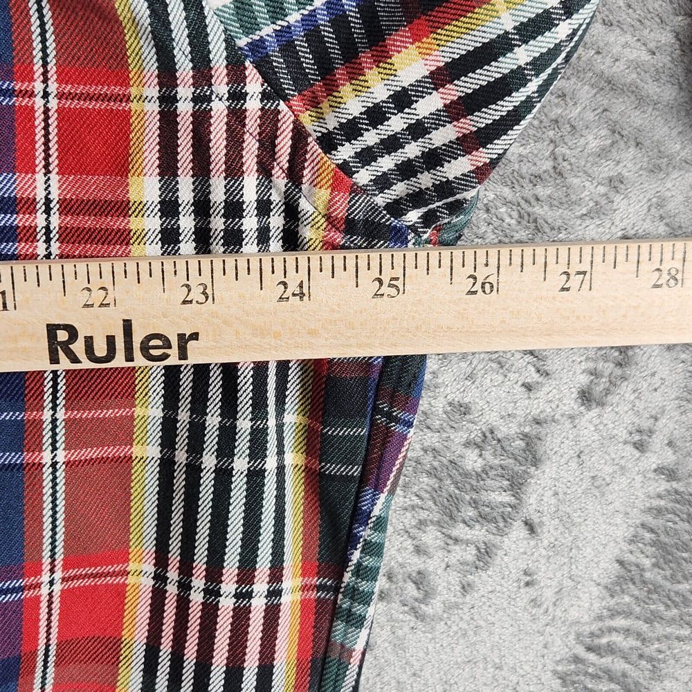 Ralph Lauren Shirt Large Vintage 1990s Denim Tartan Plaid Button Up - Picture 8 of 10